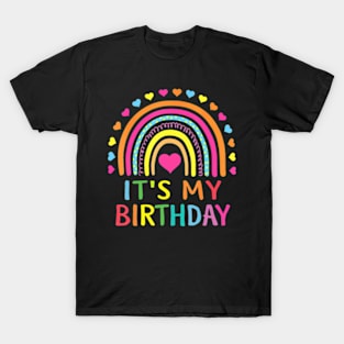 Its My Birthday Teens Girls Rainbow T-Shirt